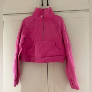 SONIC PINK LULULEMON HALF ZIP SCUBA
